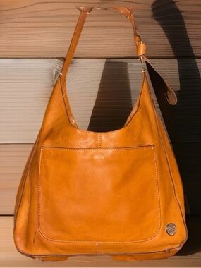 Vince Camuto Adria Hobo Leather Handbag in Camel Colored